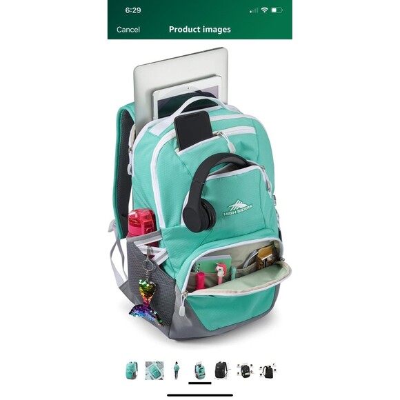 NWT High Sierra Backpack with Laptop Pocket + Tablet Sleeve, Fits most laptops - Picture 4 of 8